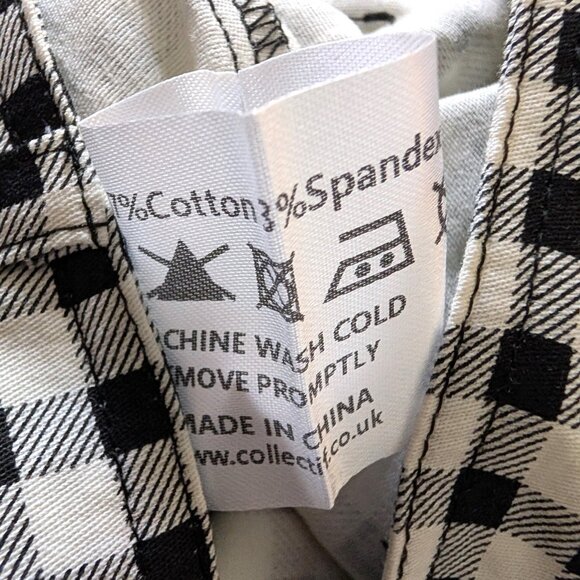 Collectif London Womens NWT Size US 10 Black White Maddie Gingham Trouser Pants - Picture 11 of 11